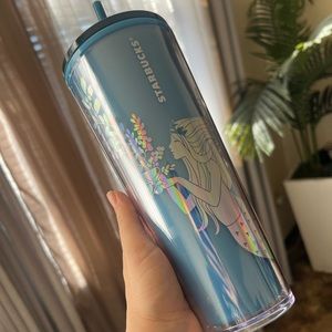 Color-Changing Blue Mermaid Holographic Iridescent Starbucks Cup